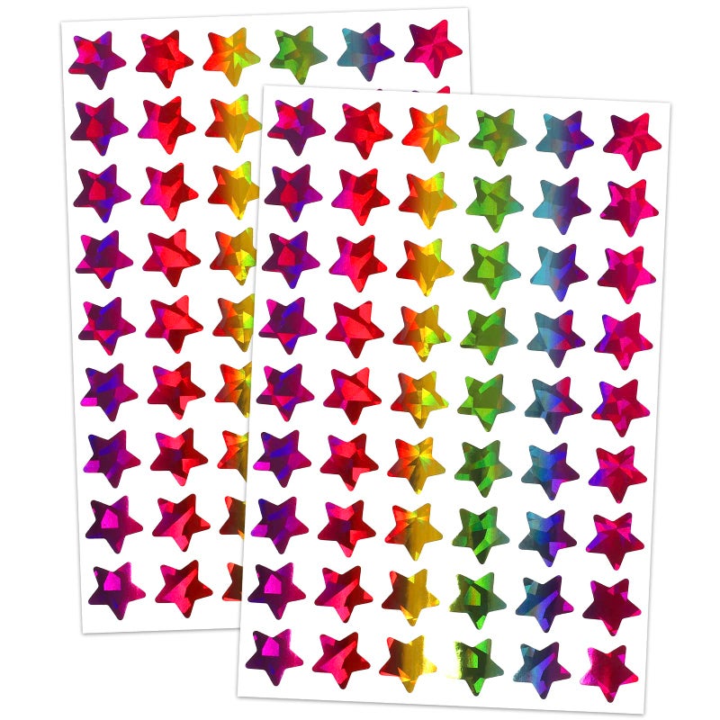 Lrogoe 1620 Holographic Rainbow Small Star Stickers for Kids Reward  Behavior Chart  Student Planner and School Classroom Teacher Supplies  0.6"" Diameter - Image 1
